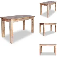 vidaXL Table de salle à manger en bois massif recyclé 120 x 60 x 77 cm - Tables de salle à manger