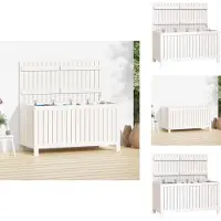vidaXL Coffre de jardin Blanc 121x55x64 cm Pin massif - Coffres de jardin