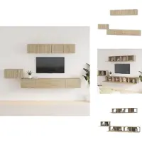 vidaXL Ensemble de 5 meubles TV Chêne Sonoma Matériau dérivé du bois - Meuble TV