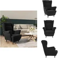 vidaXL Fauteuil noir velours - fauteuil