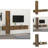 vidaXL Ensemble de 5 meubles TV en bois de chêne fumé - Meubles TV