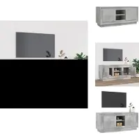 vidaXL Armoire TV gris béton 102x35x45 cm Bois composite - Meuble TV