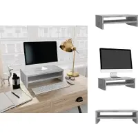 vidaXL Support d'écran gris béton 42x24x13 cm Bois composite - Meuble TV