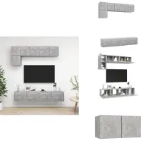 vidaXL Ensemble de 5 meubles TV en bois gris béton - Meubles TV