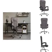 vidaXL Chaise de bureau avec fonction chaise longue Gris similicuir - Chaises de bureau