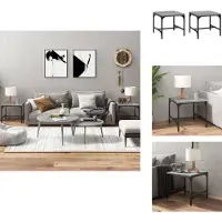 vidaXL Tables d'appoint 2 pcs. Gris Sonoma 40x40x35 cm Bois composite - Tables basses