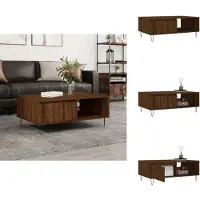 vidaXL Table basse marron imitation chêne 90x60x35 cm Bois composite - Tables basses