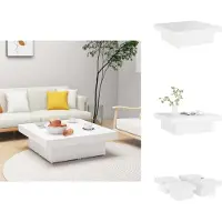 vidaXL Table basse blanche 90x90x28 cm Bois composite - Tables basses