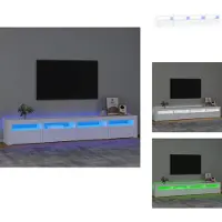 vidaXL Armoire TV avec lampes LED Blanc 240x35x40 cm - Meuble TV