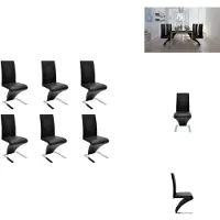 vidaXL Chaise de salle à manger 6 pcs. noir similicuir - Chaise de salle à manger