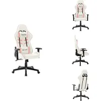 vidaXL Chaise de jeu blanc et rose similicuir - Fauteuil de jeu