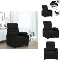 vidaXL Fauteuil Relax Electrique Noir Tissu - Fauteuil