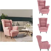 vidaXL Fauteuil en velours rose - Fauteuils