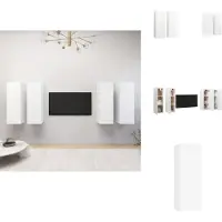 vidaXL Armoires TV 4 pcs. Blanc 30,5x30x90 cm Bois composite - Meubles TV