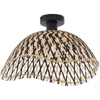 QAZQA Plafonnier Art déco en bambou noir 40 cm - Alka