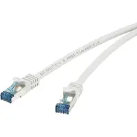 Renkforce CONRAD Câble de raccordement réseau RJ45 CAT 6A S/FTP 10 m Gris avec protection à ergot, ignifugé Renkforc