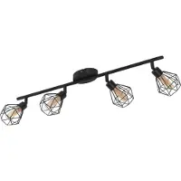 Eglo Spotlight Zapata 1 4 lumières noir avec verre ambré