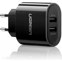 UGREEN Chargeur USB-A 2 ports (2 ports), Chargeur USB, Noir