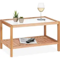 Relaxdays Table D?Appoint En Verre Et En Bois