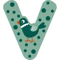 Small Foot Petit pied - Animaux en bois Lettre pour enfants - V