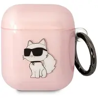 Karl Lagerfeld Kla2Hnchtcp Airpods 1/2Cover Różowy/Pink Ikonik Choupette
