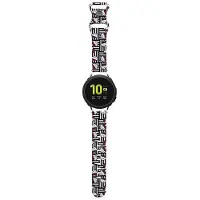 Hello Kitty Pasek Uniwersalny HKUWMSDIESK Silicone Heads & Stripes czarny/black strap 20mm (20 mm, Acier inoxydable, Silicone), Sangles de montre, Noir