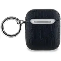Karl Lagerfeld Monogram Choupette Head Case pour Airpods 1 / 2 - Noir