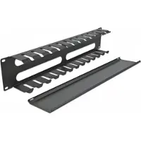 DeLOCK 19" Kabelmanagement mit 4 Öffnungen 2 HE schwarz