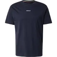 Replay T-Shirt bleu foncé / blanc