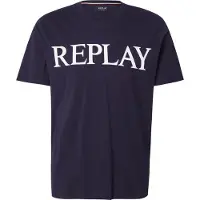 Replay T-Shirt marine / blanc
