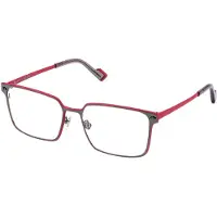Sting Lunettes de Vue - - VST553 - Métal &amp; bachelite gris/rosso - Homme - 56/16/145