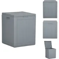 vidaXL Boîte de rangement de jardin 90 L Gris PP Rotin - Boîtes de jardin