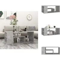 vidaXL Table basse gris béton 100x50x40 cm Bois composite - Tables basses