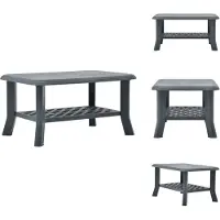 vidaXL Table basse verte 90 x 60 x 46 cm Plastique - Tables basses