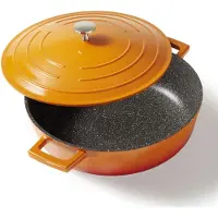 Stoneline Cocotte ronde 28 cm orange | avec couvercle