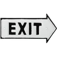 Relaxdays Panneau Exit, noir et blanc