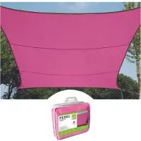 Perel Toile d'ombrage, hydrofuge, 2 x 3 m, 160 g/m², polyester, rectangle, fuchsia