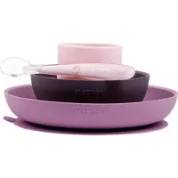 Nattou Tableware Set of 4 Pieces set de repas pour enfant Pink / Purple 4 pcs