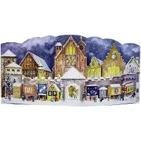Sonstige Verlage Calendrier de l'Avent 3D « Marché de Noël » 35 x 26,5 cm – Décoration rétro