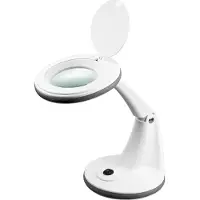 Goobay 60366 Lampe loupe à LED sur pied, 6 W 450 lm, lentille en verre 100 mm, grossissement 1,75 fois, 3 dioptries