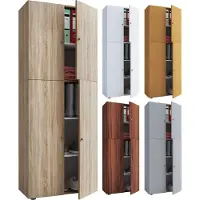 VCM Armoire en bois | Armoire avec 5 compartiments et portes tournantes | Dimensions env. B. 70 x H. 184 x D. 40 cm – Lona