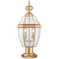 Elstead Lighting Lampadaire d'extérieur 2xE14 en laiton poli Newbury QZ-NEWBURY3-L-PB