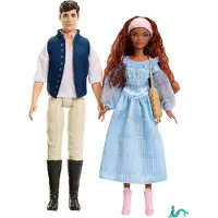 Mattel , Disney La petite sirène Ariel et le prince Eric Poupées avec accessoires, Coloré