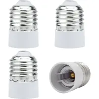 Intirilife 4x Douille de Lamp Adaptateur GU10 à E14 en BLANC - Jeu de 4 reformatage convertisseurs pour douille de lampe pour ampoules à incandescence, LED, halogène, lampes économiques