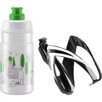 Elite CEO Bottle Cage + Jet Bottle Kit Black Glossy/Clear Green 350 ml