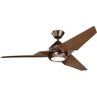 Elstead Lighting Jade ventilateur de plafond silencieux avec lumière LED Ø152cm + télécommande noix, Ventilateur, Bronze