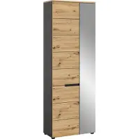 Ebuy24 Canu armoire de rangement 1 porte chêneReproduction, miroir.
