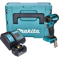 Makita DDF 083 SF1J Perceuse-visseuse sans fil 18 V 40 Nm 1/4'' Brushless + 1x batterie 3,0 Ah + chargeur + Makpac