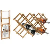 Excellent houseware Bamboo Wine Rack For 10 Bottles Marron