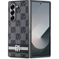 DKNY DKHCZFD6PCPTSSKZ Fold6 F956 czarny/black Motif imprimé rayures (Samsung Galaxy Z Fold6), Coque pour téléphone portable, Noir